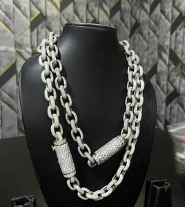 Collar de Cadena con Diamantes de Imitación en Oro Blanco, Colgante de Doble Hilera, Joyería para Mujer, Regalo para Fiesta - Product Image 2
