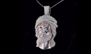 Colgante Religioso de Hip Hop con Incrustaciones de Moissanita, Chapado en Rodio sobre Plata de Ley 925, Joyería Brillante para Unisex - Product Image 3