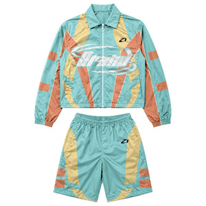 Ensemble de survêtement tendance et de haute qualité pour homme, veste coupe-vent en nylon et short, avec blocs de couleur et patchwork, style sportswear, et sweats à capuche pour homme - Product Image 4