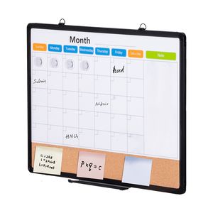Tableau blanc calendrier mensuel 24''x 18'' avec tableau en liège et cadre en aluminium 2-en-1, tableau d'affichage magnétique effaçable à sec pour usage décoratif - Product Image 4