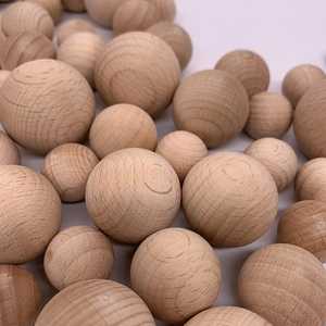 MN EXPORTS Beech <b>Wood</b> <b>Round</b> Balls Plant Pattern 2-Piece Rustic Home Decor - Product Image 2