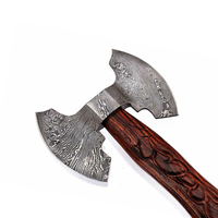 Hache de chasse à double lame en acier Damas forgé à la main, qualité supérieure, vente chaude |   Couteau hache industriel