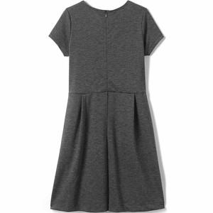 Robe à carreaux grise pour filles, manches courtes, tenue scolaire, tissu tissé, uniforme scolaire pour enfants - Product Image 2
