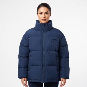 High Quality Custom <b>Women</b> <b>Winter</b> Puffer <b>Jacket</b> Stand Collar Zip Front Quilted Outerwear Fashion <b>Jacket</b> - Product Image 5