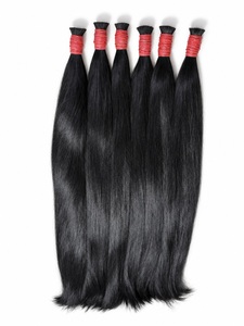 Cheveux humains bruts vietnamiens en gros, lisses, sans trame, double épaisseur, noirs naturels, pour tressage - Product Image 1