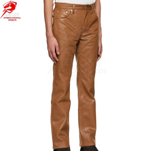 Custom <b>Leather</b> <b>Pants</b> Soft <b>Leather</b> Material Comfortable Waistband Stylish Straight Leg For Fashion Casual And Everyday - Product Image 6