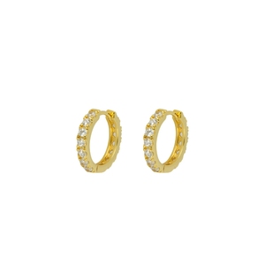 Pendientes de Aro de Lujo con Moissanita Brillante, Plata de Ley 925, Chapados en Oro Rosa, Certificados por IGI, para Mujer, Estilo Huggie, para Boda - Product Image 5