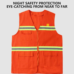 Tela de malla de alta visibilidad al por mayor, ANSI Clase 1, EN ISO 20471 Clase 2, impermeable, con LED reflectante, ligera, de seguridad - Product Image 6