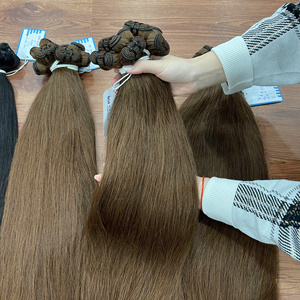 Thick End 24 inch Premium Machine weft hair extensions color brown Vietnamese Human Hair No Shed No <b>tangle</b> - Product Image 6