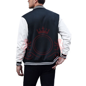 Premium Pick <b>Blue</b> Grey Letterman Jacket Contrast Sleeves Soft Material Comfortable Casual Fashion Style - Product Image 4