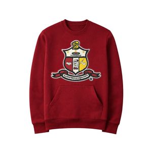 Kappa Alpha Psi Krimson & Kream Crest Chenille Pocket Crewneck True To Size Premium Fleece Embroidered Fraternity Apparel - Product Image 4
