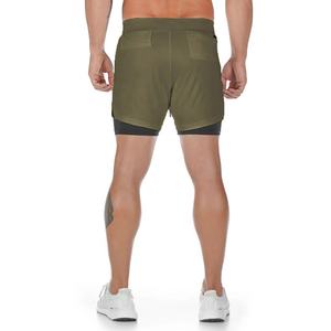 2024 ropa atlética masculina de alta calidad 2 en 1 pantalones cortos deportivos de poliéster transpirable de talla grande pantalones cortos deportivos para hombres con bolsillos - Product Image 3