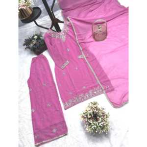 ชุดดีไซเนอร์ ท็อป-ปาลาซโซ พร้อมผ้าคลุมไหล่ สำหรับงานปาร์ตี้ เสื้อผ้าอินเดียและปากีสถาน - Product Image 2