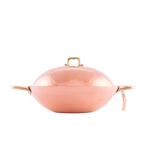 Casserole en cuivre de qualité supérieure avec couvercle et poignées en laiton, ustensiles de cuisine en cuivre faits à la main pour la cuisine domestique et professionnelle - Product Image 1