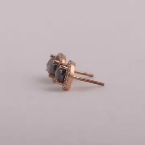 Indian Manufactured Luxury Grey Stone <b>Earrings</b> for Women Certified Brilliant Oval Diamond Sustainable Fine Available For Sale - Product Image 3