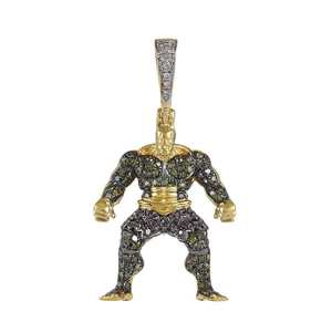 Colgante Moissanite Iced Out Hulk de Plata 925 con Baño de Rodio, Amuleto Temático Estilo Hiphop para Fiestas, para Hombres y Mujeres - Product Image 3