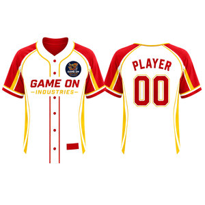 Nouveau maillot de baseball imprimé personnalisé pour homme, respirant, 100% polyester, manches courtes, logo personnalisé, grande taille - Product Image 3