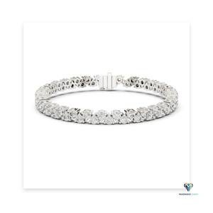 Pulsera de tenis con diamantes cultivados en laboratorio de 6.20 CT, redondos, en oro macizo de 14K y 18K, pulsera clásica de eslabones lineales de 7 pulgadas con engaste tipo collet para mujer - Product Image 1