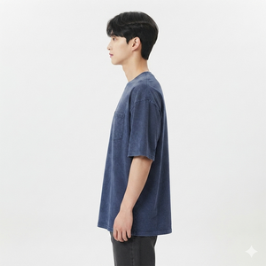 T-shirt personnalisé pour homme, 100% coton, 230 GSM, qualité supérieure, col rond côtelé, épaules tombantes, streetwear, t-shirt oversize pour homme - Product Image 6