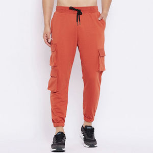 Pantalones deportivos cargo para hombre, cintura elástica con cordón, múltiples bolsillos, pantalones casuales tipo jogger, ropa de otoño para hombre a precio de mayoreo. - Product Image 1