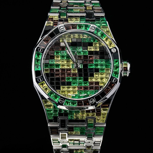 นาฬิกาเพชรหรูหราหลากสีสำหรับผู้ชาย นาฬิกาเพชรหลากสีสำหรับผู้ชายหรือผู้หญิง สไตล์ฮิปฮอปทันสมัย - Product Image 1