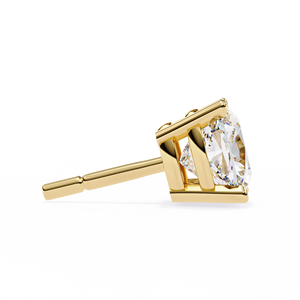Boucles d'oreilles classiques à 4 griffes, serties de diamants de laboratoire taille coussin E VS 1 carat chacun, en or 14K, certifiées IGI, idéales pour cadeau, fête et anniversaire - Product Image 3
