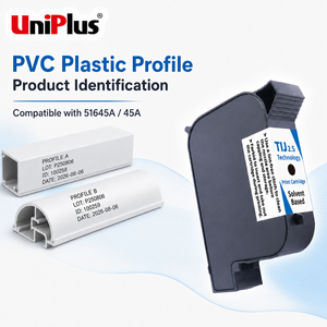 Cartouche d'encre solvant Uniplus TIJ 2.5 pour l'identification des produits en profilés PVC, compatible avec 51645A 45A - Product Image 1