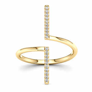 Anillo Moderno de Diamante Cultivado en Laboratorio con Corte Redondo y Diseño Abierto en Oro de 10K, 14K, 18K, Plata 925, 935, Joyería Fina - Product Image 2