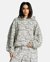 Ensemble de survêtement 2 pièces pour femme, design personnalisé, coupe oversize, imprimé zèbre blanc, avec passepoil, respirant, style streetwear