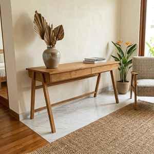 Table console en bois massif, design scandinave robuste, fournisseur direct d'usine, import en gros, meubles d'entrée - Product Image 1
