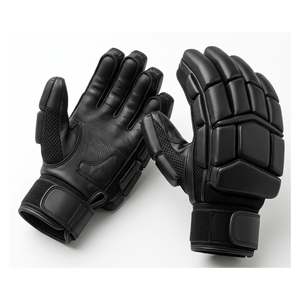 Guantes de Bateo de Cricket Reforzados y Cosidos, con Dedos Completos Acolchados, Hechos de Cuero PU Antideslizante, Equipo de Entrenamiento, Guantes de Bateo, Pakistán - Product Image 1