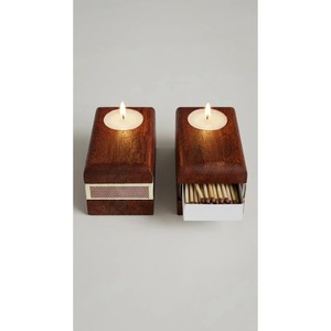 Assured Quality Wooden Rectangular <b>Tea</b> <b>Light</b> <b>Holder</b> with Matchbox Drawer for Home Decoration - Product Image 1