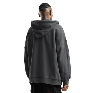 Wholesale Custom Heavy Weight Oversize Fashion Hoodie Solid Color Loose Fit <b>Thick</b> Plain Design Premium Hoodie Winter Embroidery - Product Image 4