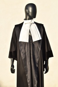 Men's Black Polyester <b>Waterproof</b> Plus Size Legal Robe White Collar Three-Button Vest Formal Court Attire <b>Work</b> Fashion Uniform - Product Image 5