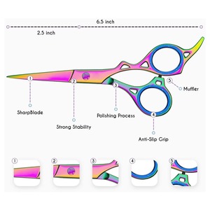 Ciseaux de coiffure professionnels en acier inoxydable OEM avec manche durable pour la coupe de cheveux en salon - Nouvelle Arrivée - Product Image 2