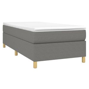 Cadre de lit en contreplaqué polyester gris foncé, taille twin, rembourré, produit en bois d'ingénierie - Product Image 3