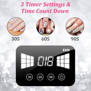 Lampada UV LED Ricaricabile 120W con Sensore Automatico, 3 Impostazioni Timer, Asciuga Smalto Gel Rapido per Unghie di Mani e Piedi - Product Image 3