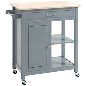 Carrello da Cucina Moderno in MDF con Piano in Legno, Design Portatile ed Ecologico - Product Image 1