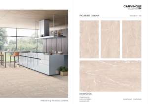 กระเบื้องพอร์ซเลนเคลือบเงาผิวแกะสลักตกแต่ง ออกแบบมาเพื่อเพิ่มความสวยงามให้กับงานปูพื้นและผนังขนาดใหญ่ในงานตกแต่งระดับหรู - Product Image 4