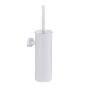 Luxury White Marble Toilet <b>Brush</b> Holder Set Natural Stone <b>Round</b> Bathroom Cleaning Tool with Stainless Steel Handle for Hotel - Product Image 2