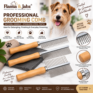 Cepillo de Aseo para Perros de Acero Inoxidable Ecológico con Púas Anguladas y Mango de Madera, Diseño Sencillo, Fácil de Limpiar, para Masaje de Mascotas - Product Image 2
