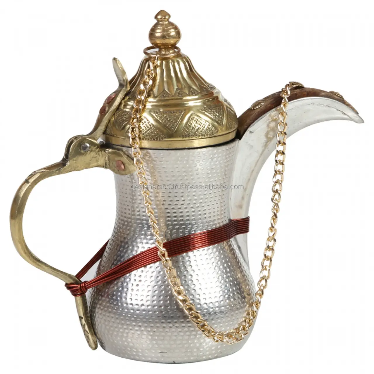 真鍮アラビアコーヒーメーカーアラビアティーコーヒーポットハンマー真鍮コーヒー & ティーセット伝統的な手作りデザイン