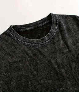 Camiseta de Hombre Oversize de Algodón/Seda con Lavado Ácido, Estilo Vintage, 220g, Cuello Redondo, Cómoda y a la Moda Urbana, Venta al por Mayor - Product Image 5