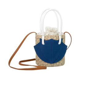Bolso de paja natural tejido a mano con asa transparente y diseño de bandera, bolso de hombro cruzado de verano para mujer de Vietnam - Product Image 4