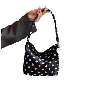 Bolso de Hombro Huffmanx de Color Liso con Cierre de Cremallera y Diseño de Puntos, Estilo Retro Chic Coreano, Modelo 21 - Product Image 1