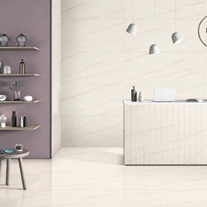 Carreaux de sol et de mur en porcelaine mate beige Marmo, texture solide moderne, résistants aux acides, antidérapants, grandes dalles - Product Image 1
