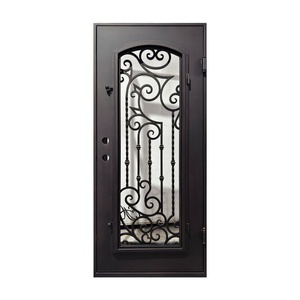 Royal Luxury Premium Artistic Wrought Iron Security Main Door Modern Design <b>Swing</b> Open Rust-Resistant Powder Coating Easy - Product Image 1
