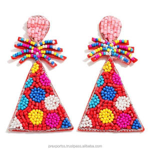 Pendientes Bohemios Artesanales con Cuentas de Flores, Joyería Colgante de Diseño Divertido y Personalizado, Regalo de Halloween 2025 - Product Image 4