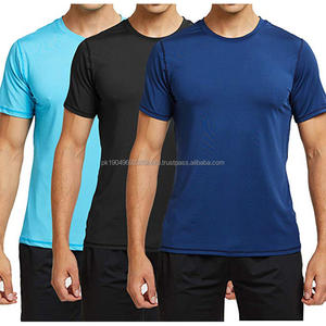 T-shirt de performance uni vierge en polyester 100% personnalisé pour hommes, vêtements de course fonctionnels, t-shirt à coupe ample à séchage rapide, t-shirt de sport - Product Image 4