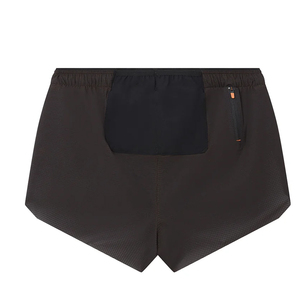 Shorts de sport décontractés pour hommes, noirs, écologiques, à séchage rapide, taille élastique, couleur unie, tissu tricoté - Product Image 2
